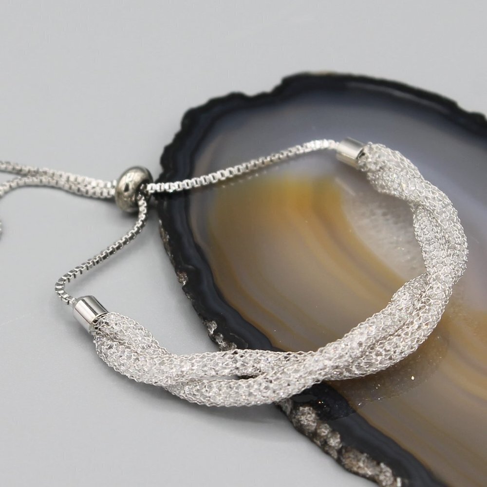 Jewelry bracelet adjustable elegant crystals sparkle sparkly twisted new
